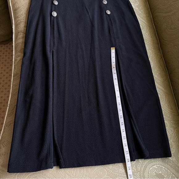 NWT Anthropologie Maeve Navy Dual Split Button MIDI Skirt Size 16 - Picture 14 of 14